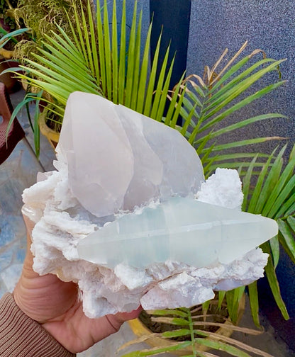 Blue Topaz with Quartz and Albite from Paprok, 922 Gram