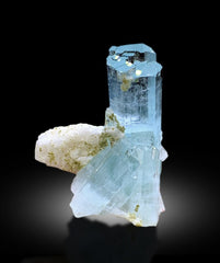 Transparent Sky Blue Color Aquamarine Crystals with Feldspar, Crystal Specimen, Aquamarine Gemstone, Aquamarine Specimen - 43 gram