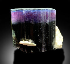 Blue Purple Tourmaline Crystal with Cleavelindite, Mineral Specimen, Natural Tourmaline, Tourmaline From Paprock 106 g , 37*46*39 mm