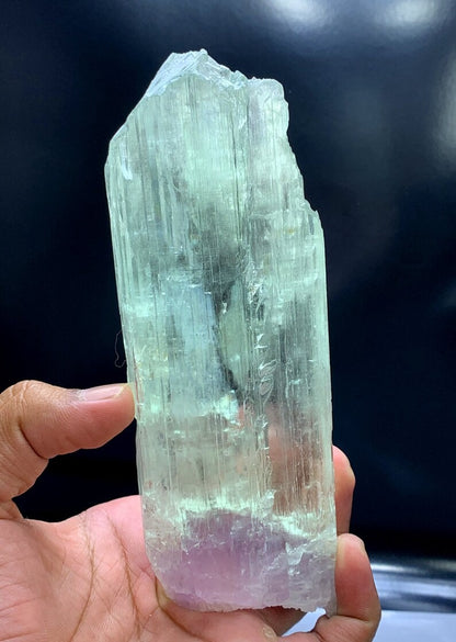 Bicolor Kunzite Crystal, Natural Kunzite, Kunzite Gemstone, Green Kunzite, Raw Kunzite, Kunzite Crystal From Afghanistan - 535 Gram