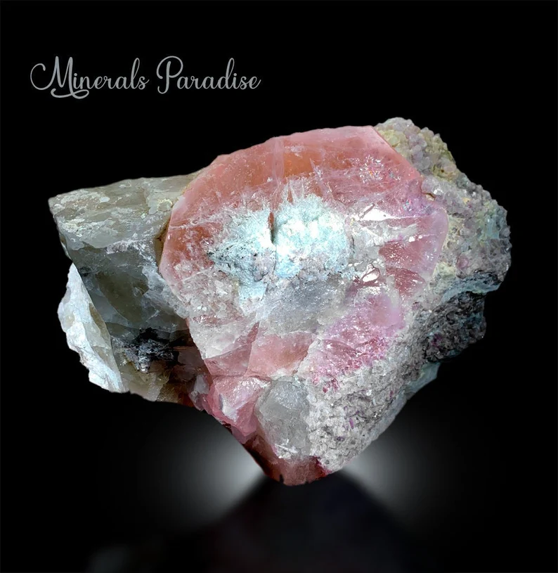 Morganite Crystal with Lepidolite and Quartz, Morganite Specimen, Natural Moranite, Morganite Stone, Pink Lepidolite, Mineral Specimen,2436g