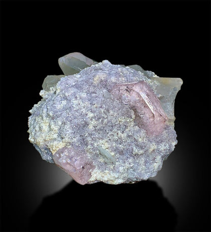 Pink Morganite Specimen, Morganite with Quartz, Morganite with Lepidolite, Morganite Crystals, Pink Lepidolite, Quartz crystals, 459 gram