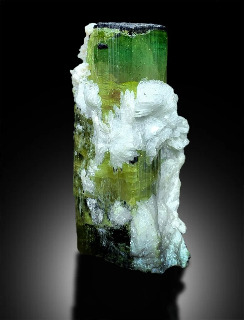 Tourmaline Crystal, Natural Tourmaline with Albite Mineral Specimen from Afghanistan - 245 g, 85*40*40 mm