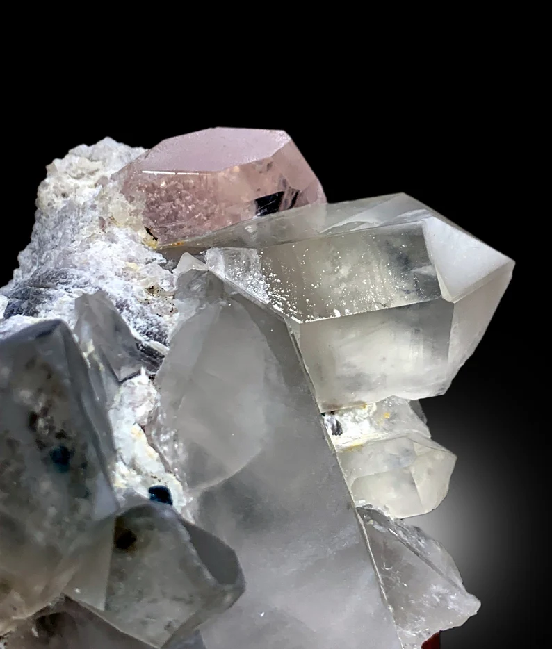 Pink Morganite With Tourmaline, Quartz and Albite Mineral Specimen From Afghanistan - 340 gram