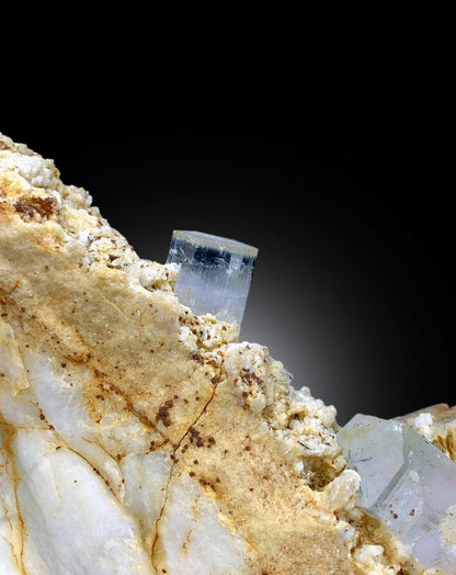 Natural AquaMorganite Crystals with Feldspar, Morganite var Aquamarine, AquaMorganite Specimen from Skardu Pakistan - 495 gram