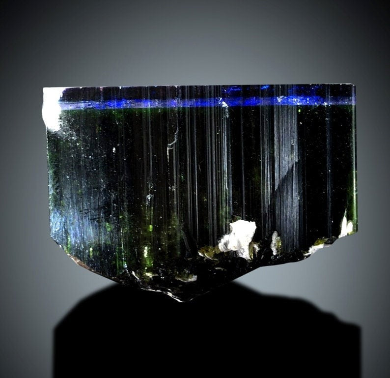 Blue Cap Tourmaline Crystal Mineral Specimen from Paprok - 142 g, 56*41*37 mm