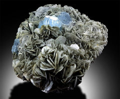 Aquamarine Specimen with Muscovite Mica, Natural Aquamarine, Blue Aquamarine, Aquamarine Specimen From Gilgit Pakistan 1467 Gram