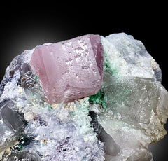 Pink Morganite With Green Tourmalines Quartz and Albite Mineral Specimen From Afghanistan - 971 gram