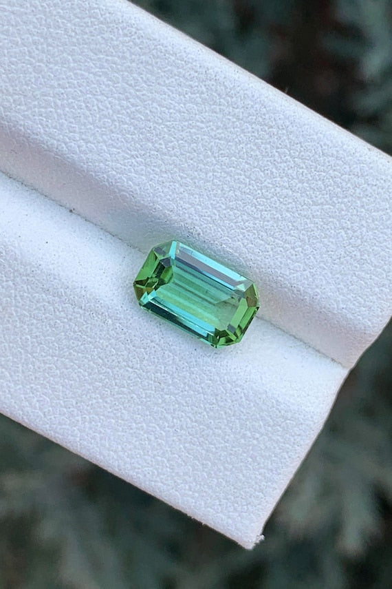 Bluish Green Tourmaline Gemstone Ring Making, Faceted Tourmaline Cut Stone, Loose Tourmaline Stone, Bluish Tourmaline var Elbaite, 2.25 CT