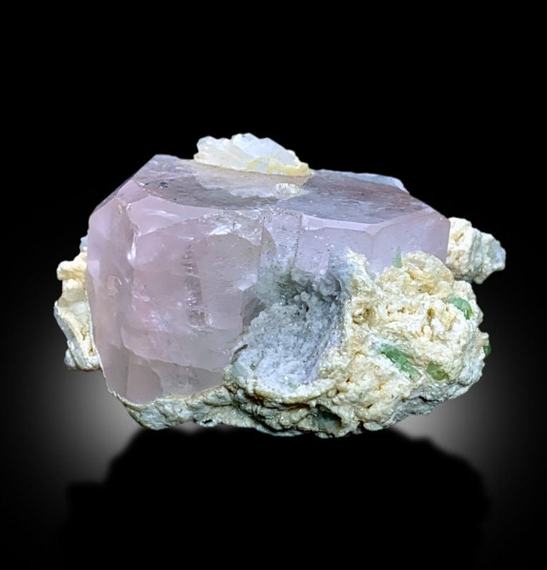 Pink Morganite With Green Tourmalines Albite and Quartz From Afghanistan - 166 gram