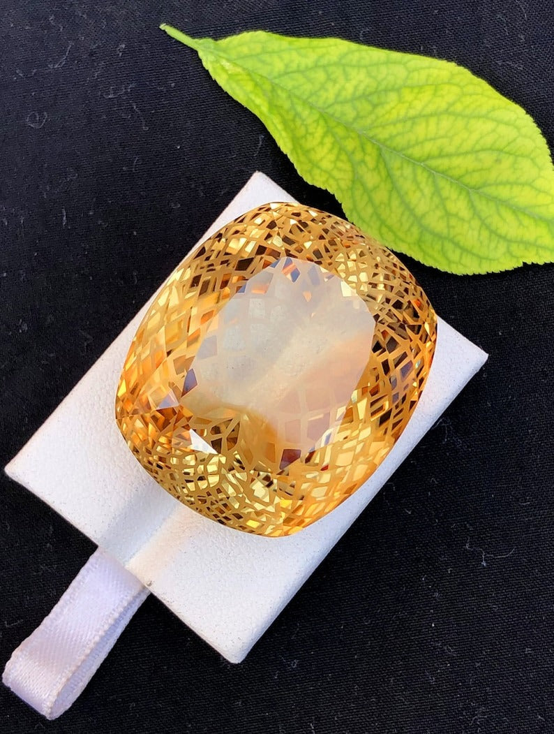Fancy Custom Cut Champagne Topaz Gemstone, Loose Gemstone, Topaz Faceted Stone, Handmade Jewellry, Topaz Jewellry - 184 CT