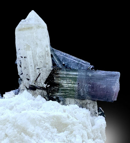 Bicolor Tourmalines With Quartz Lepidolite and Albite Mineral Specimen From Afghanistan - 74 gram
