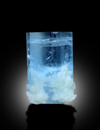Natural Terminated Sky Blue Aquamarine With Albite From Shigar Valley SKardu Pakistan - 54 gram