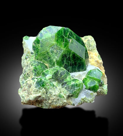 Lush Green Demantoid Garnet, Garnet Crystals, Garnet on Matrix, Garnet Stone, Raw Garnet, Demantoid Garnet Specimen - 70 gram