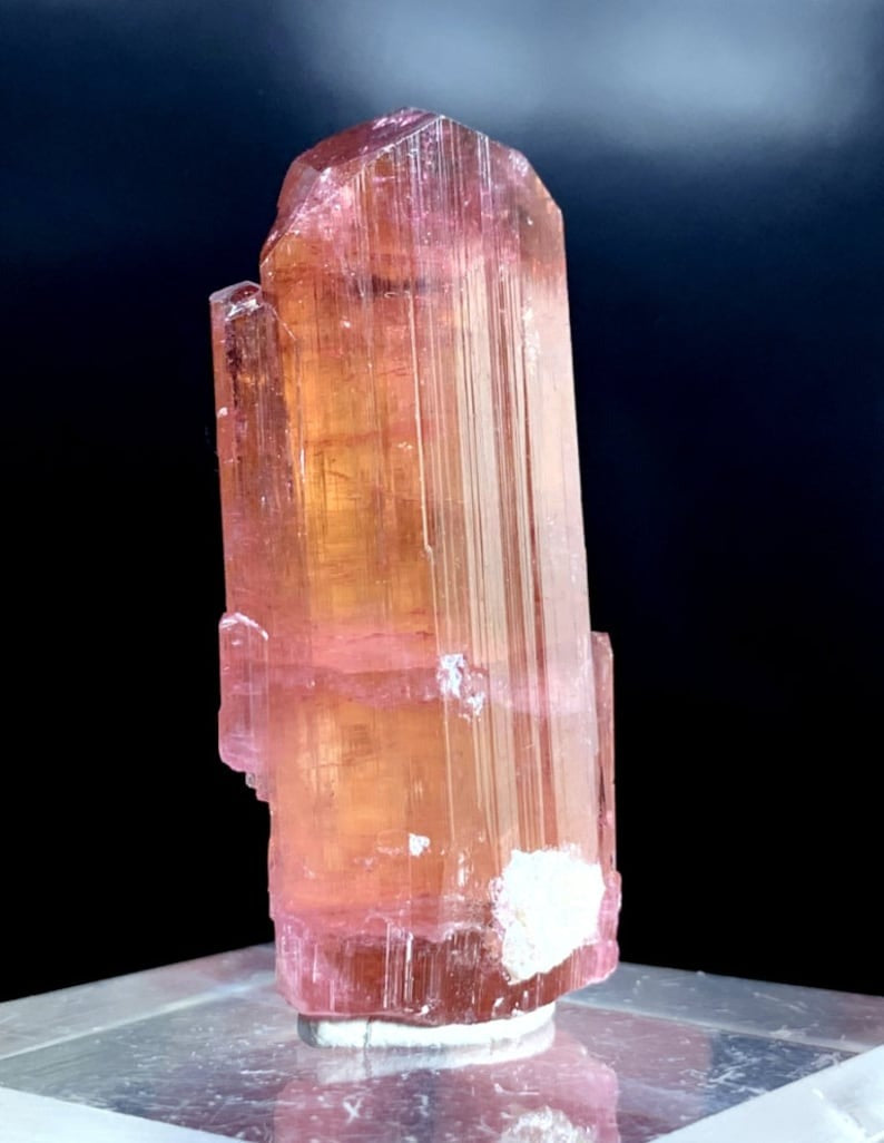 Tourmaline Crystal, Redish Orange Tourmaline, Natural Tourmaline, Lustrous Tourmaline, Gem Grade Tourmaline, Paprok Tourmaline, 136.10 cts