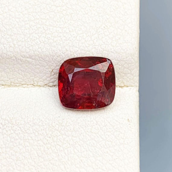 Deep Red Spinel Loose Gemstone, Ruby Red Spinel Gemstone For Ring Making, Faceted Spinel For Jewelry Making, Burma Spinel, 1.8 Carat