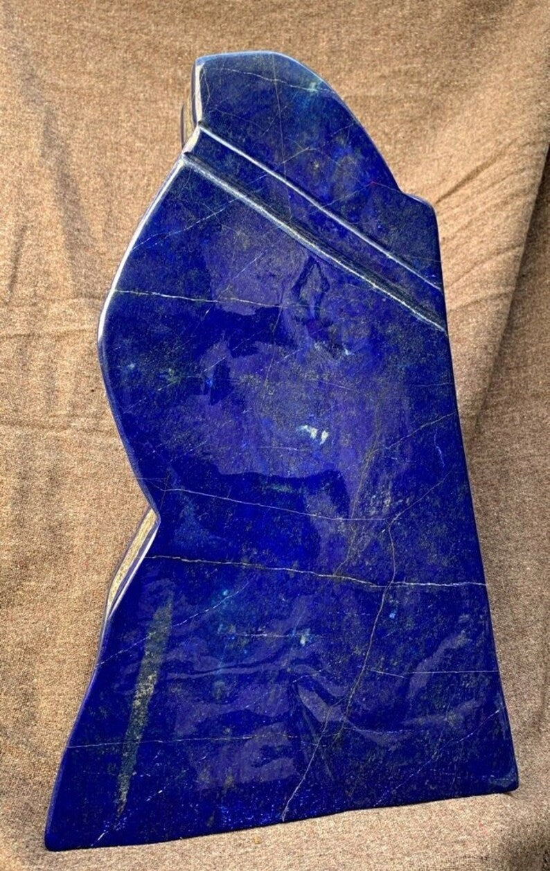 Lapis Lazuli Tumble , Huge Lapis Lazuli Free form tumble Made in Afghanistan, Real Blue Ultramarine, Handmade NO dye Lapis Tumble Home Decor