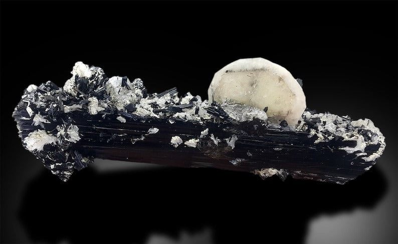 Apatite Crystal with Topaz Schorl and Albite Mineral Specimen from Skardu Pakistan - 325 Gram