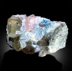 Natural Pink Color Morganite Crystal with Blue Smoky Quartz and Cleavelandite Albite, Morganite Specimen, Raw Mineral - 1044 gram