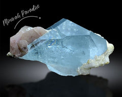 Aquamarine Crystal with Pink Apatite, Aquamarine Specimen, Apatite Crystals, Combo Mineral Specimen, 210 gram