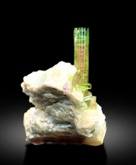 Watermelon Tourmaline Crystals on Feldspar, Bicolor Tourmaline Crystals, Tourmaline Specimen, Tourmaline Cluster, Mineral Specimen, 149 g