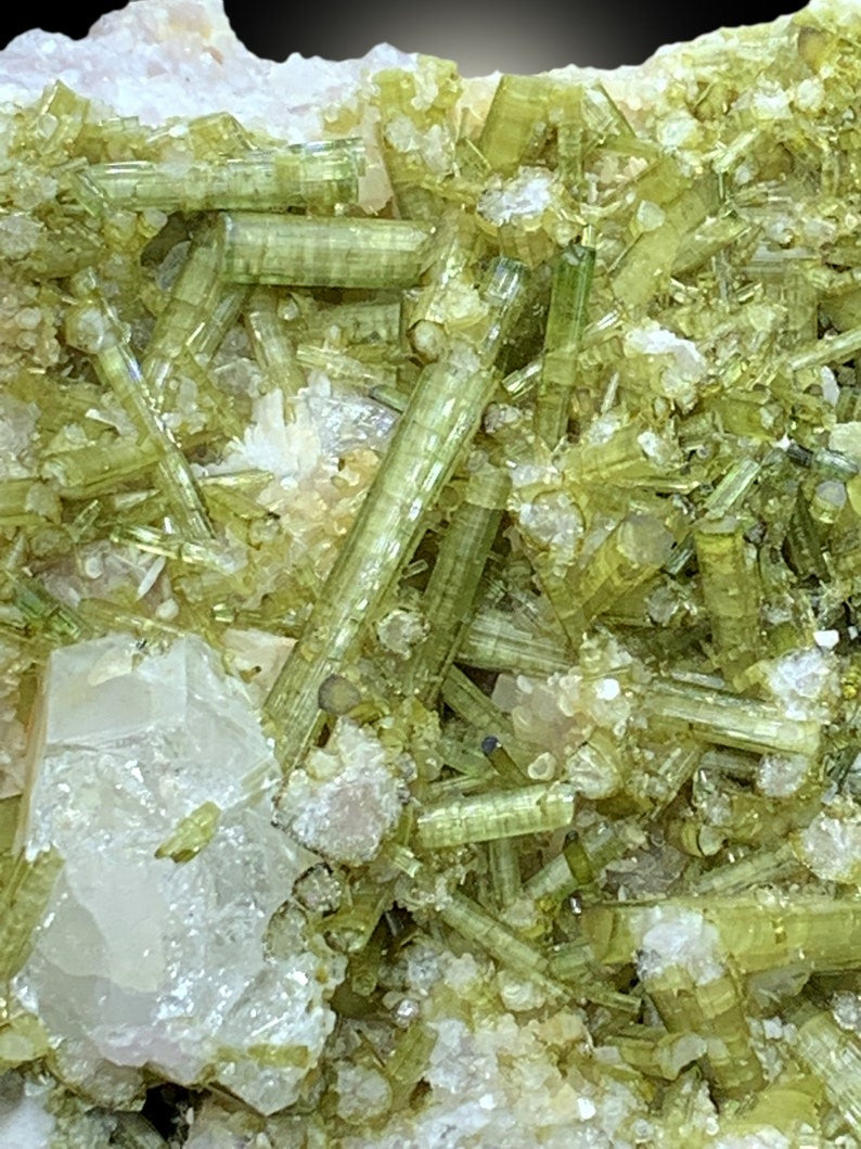 Natural Green Color Tourmaline Bunch on Matrix, Tourmaline Cluster, Tourmaline Specimen from Chapu Mine Skardu Pakistan - 800 gram