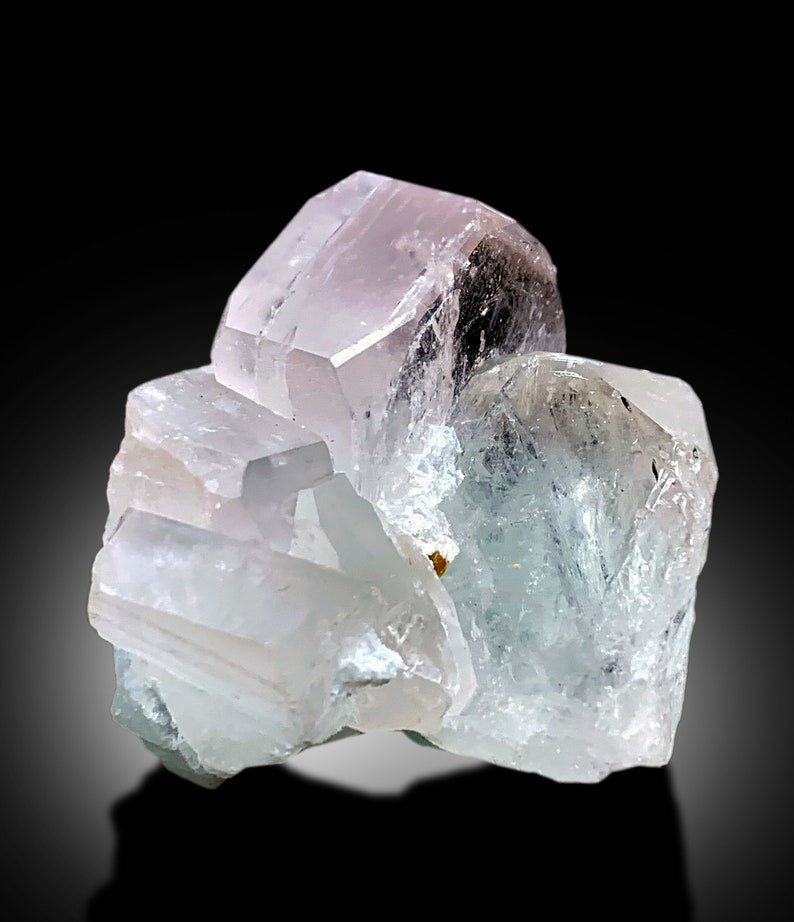 Natural Pink Morganite Crystals Cluster With Microlite From Afghanistan - 118 gram