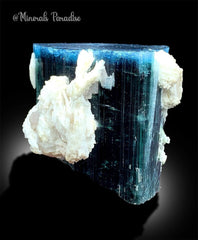 Blue Cap Tourmaline with Albite, Tourmaline Crystal, Tourmaline Mineral Specimen from Paprok, Tourmaline for sale, Tourmaline stone, 489 g