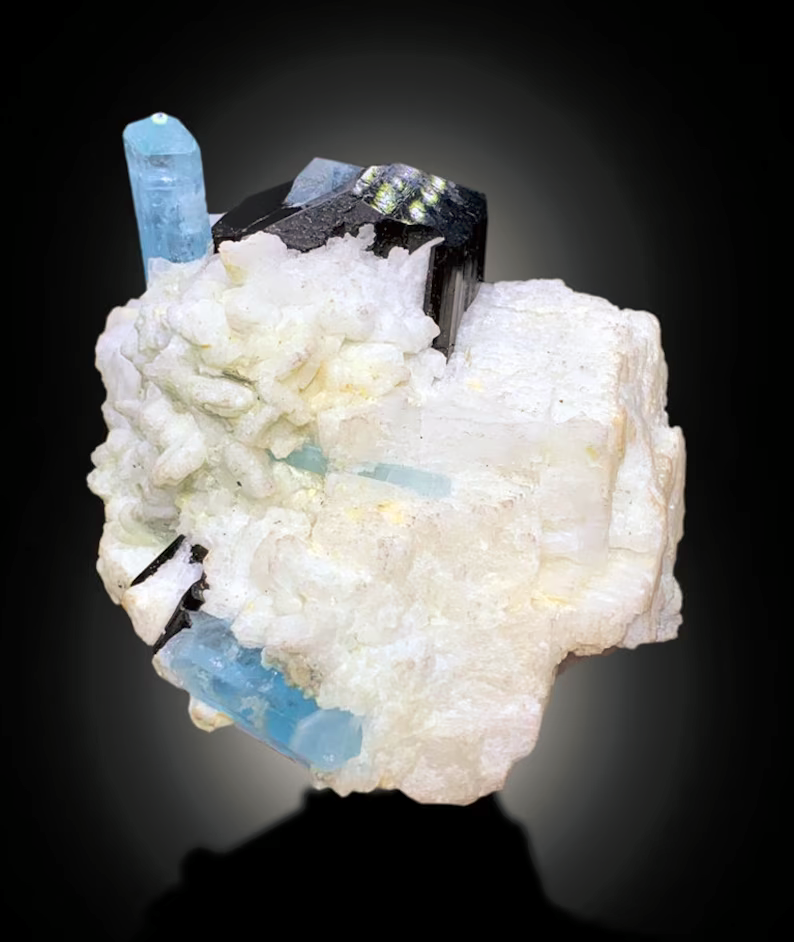 Aquamarine With Schorl Tourmaline and Albite From Afghanistan - 491 gram