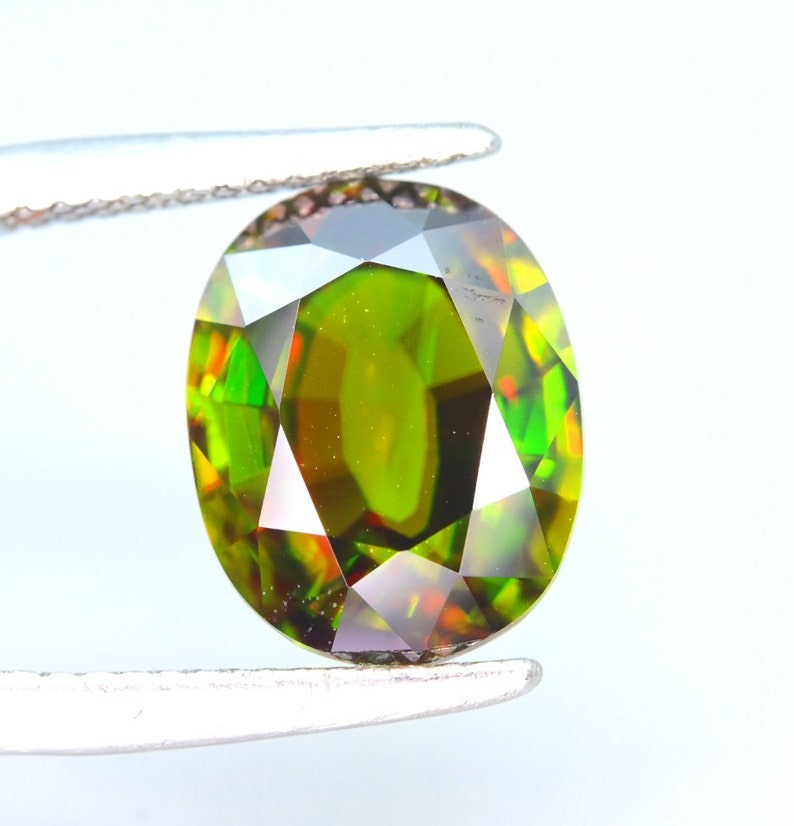 Sphene Gemstone, Sphene cut stone, Fire Sphene, Titanite Sphene Gemstone, Sphene Jewellery, Engagement Ring - 6.70 cts
