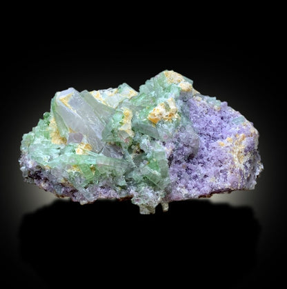 Natural Bicolor Tourmaline Cluster with Quartz and Lepidolite, Tourmaline Specimen, Raw Mineral, Tourmaline from Afghanistan - 823 gram