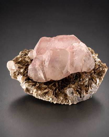 Pink Fluorite on Mica Matrix from Chumar Bakhoor Pakistan, 1619 gran