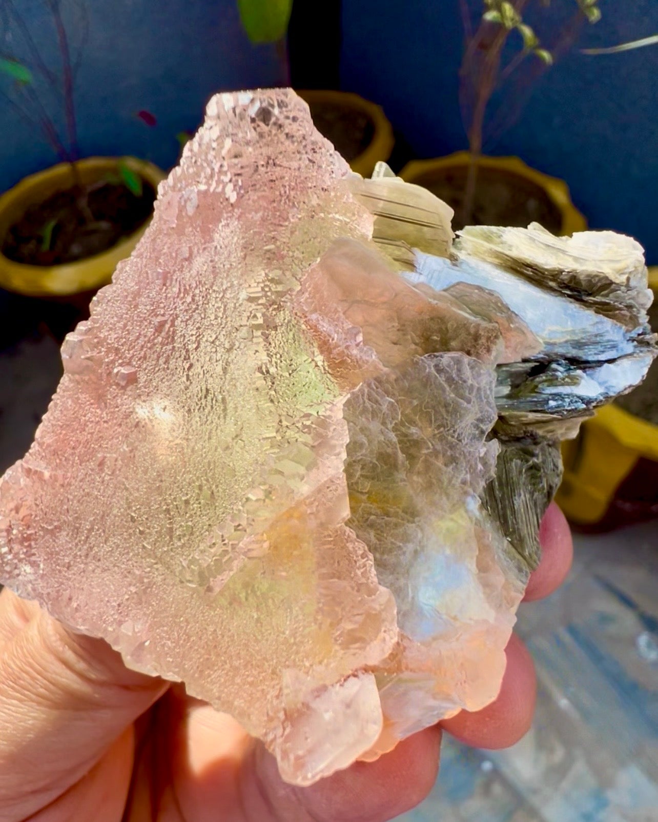 Pink Fluorite with Mica from Pakistan, 183 gram