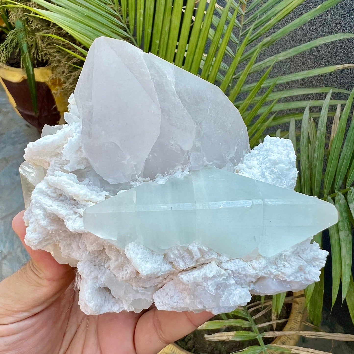 Blue Topaz with Quartz and Albite from Paprok, 922 Gram