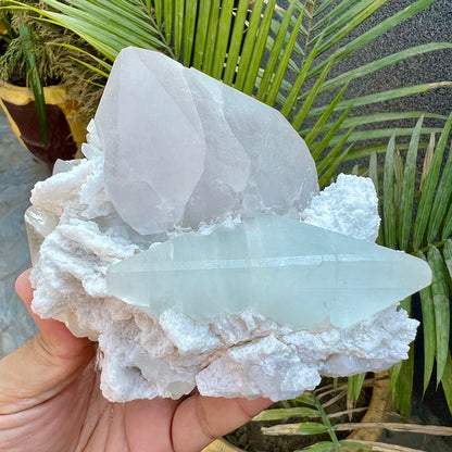 Blue Topaz with Quartz and Albite from Paprok, 922 Gram