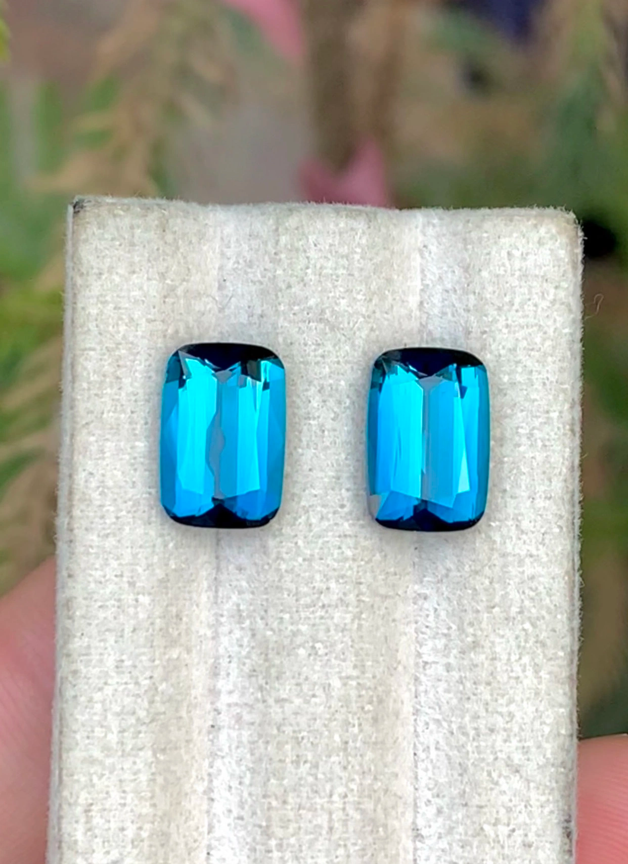 Tourmaline Perfect Pair 7 CT, Exceptional Ink Blue Tourmaline Perfect Pair