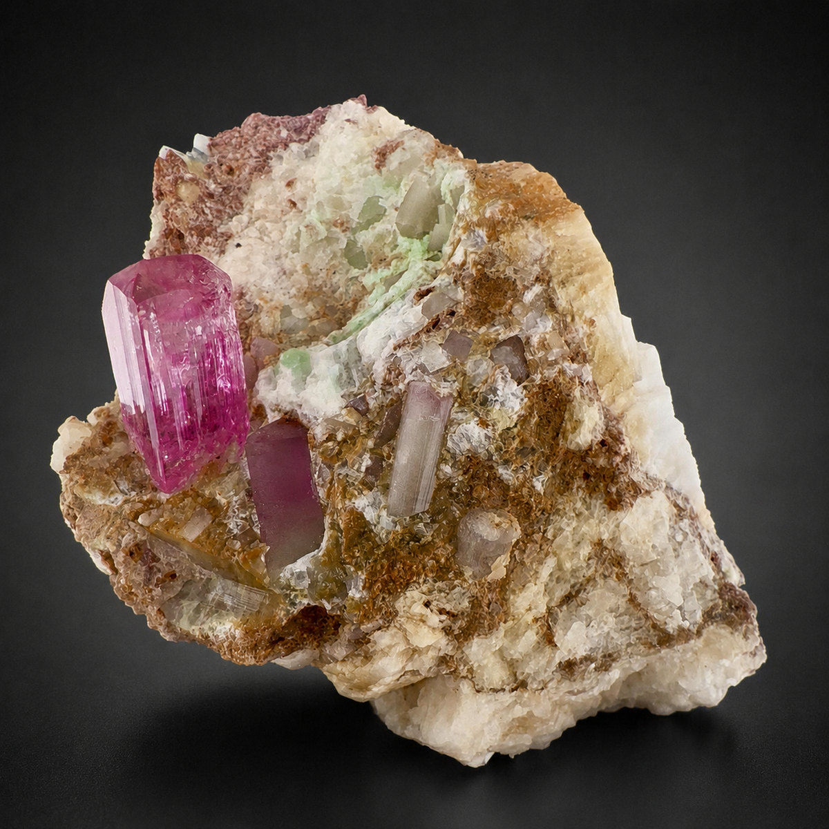 Natural Hot Pink Topaz Crystal on Matrix from Katlang Pakistan,110 gram
