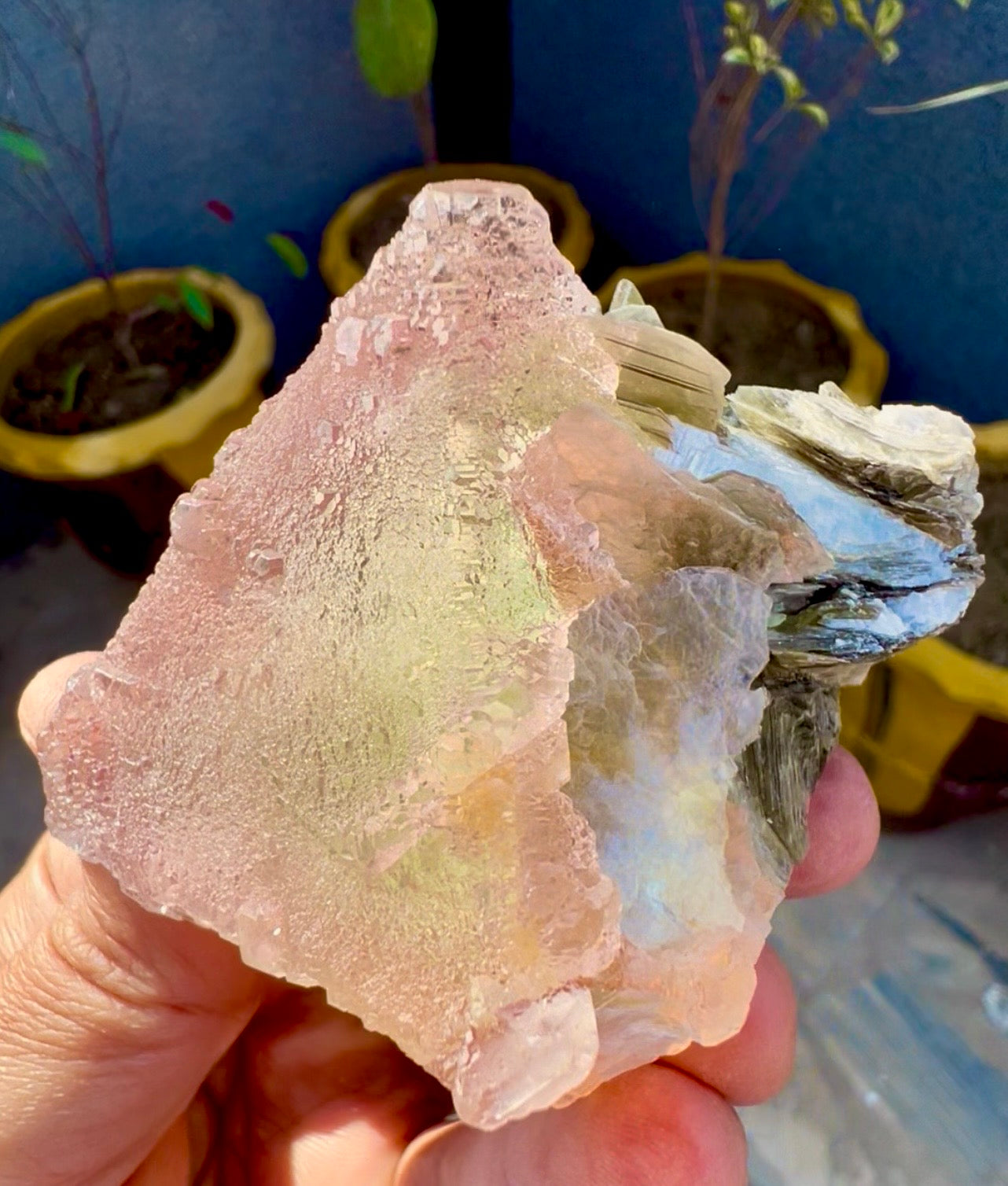 Pink Fluorite with Mica from Pakistan, 183 gram