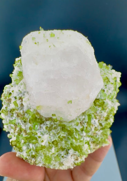 Pollucite with Green Tourmalines from Pakistan, 322 gram