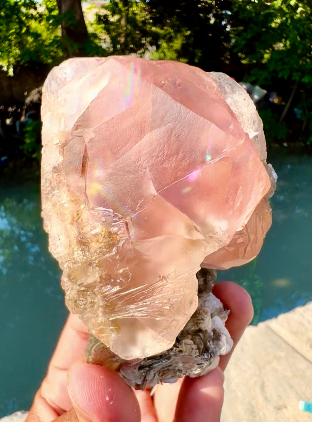 Pink Fluorite on Mica from Pakistan - 401 gram
