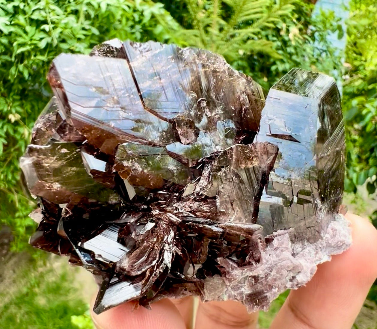 Axinite Crystals Specimen from Pakistan , 139 gram