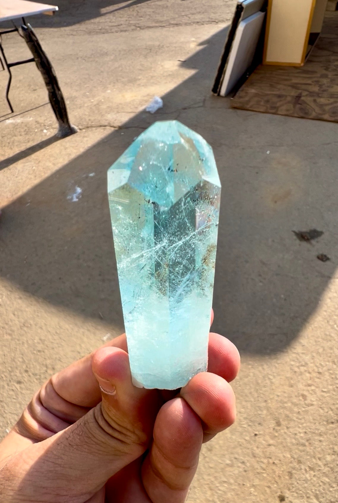 Aquamarine crystal with Diamond cut termination from Pakistan , 63 gram