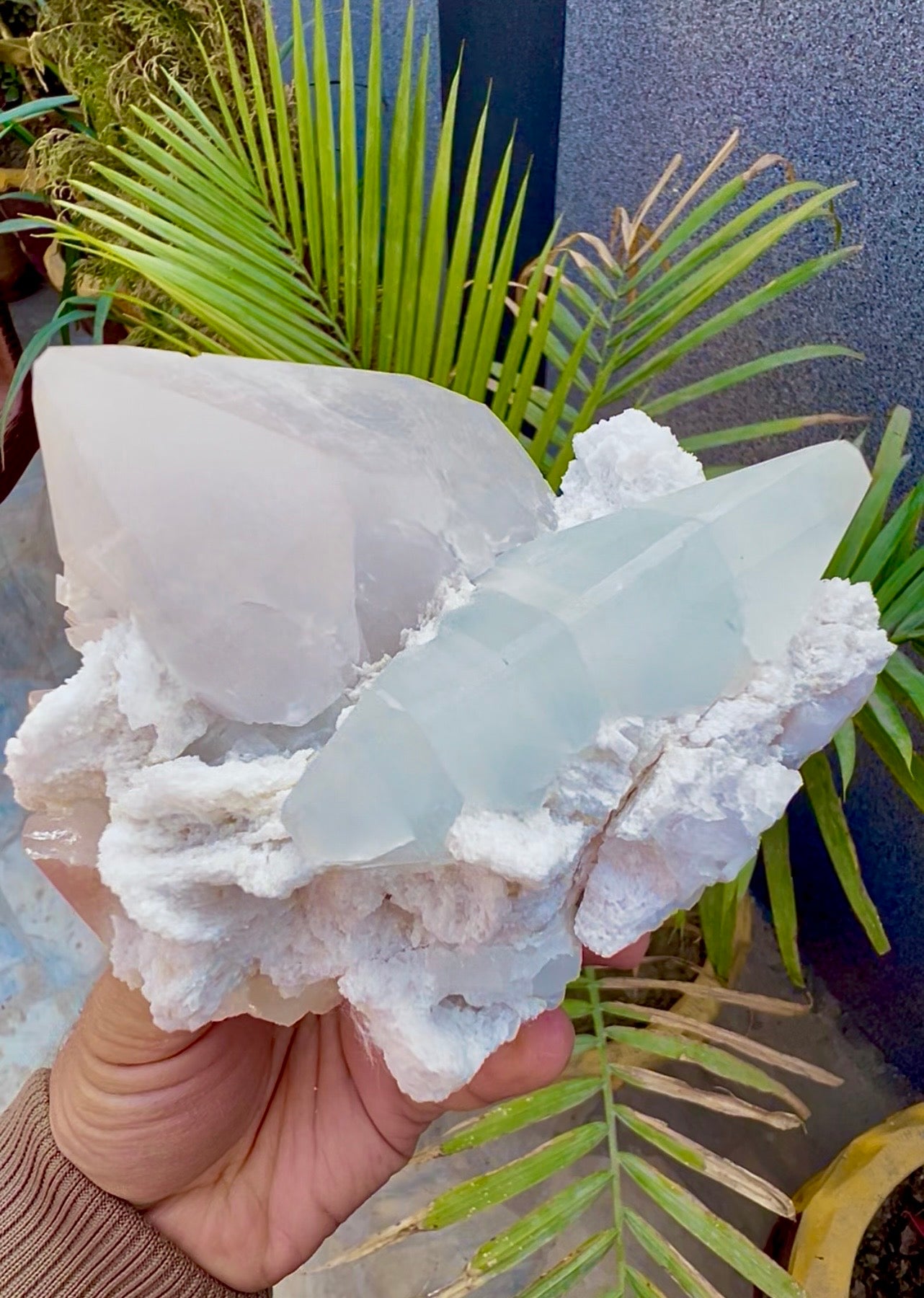 Blue Topaz with Quartz and Albite from Paprok, 922 Gram