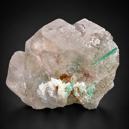 Bicolor Beryl Morganite Aquamarine with Green Tourmaline, Microlite and Albite from Afghanistan, 576 gram