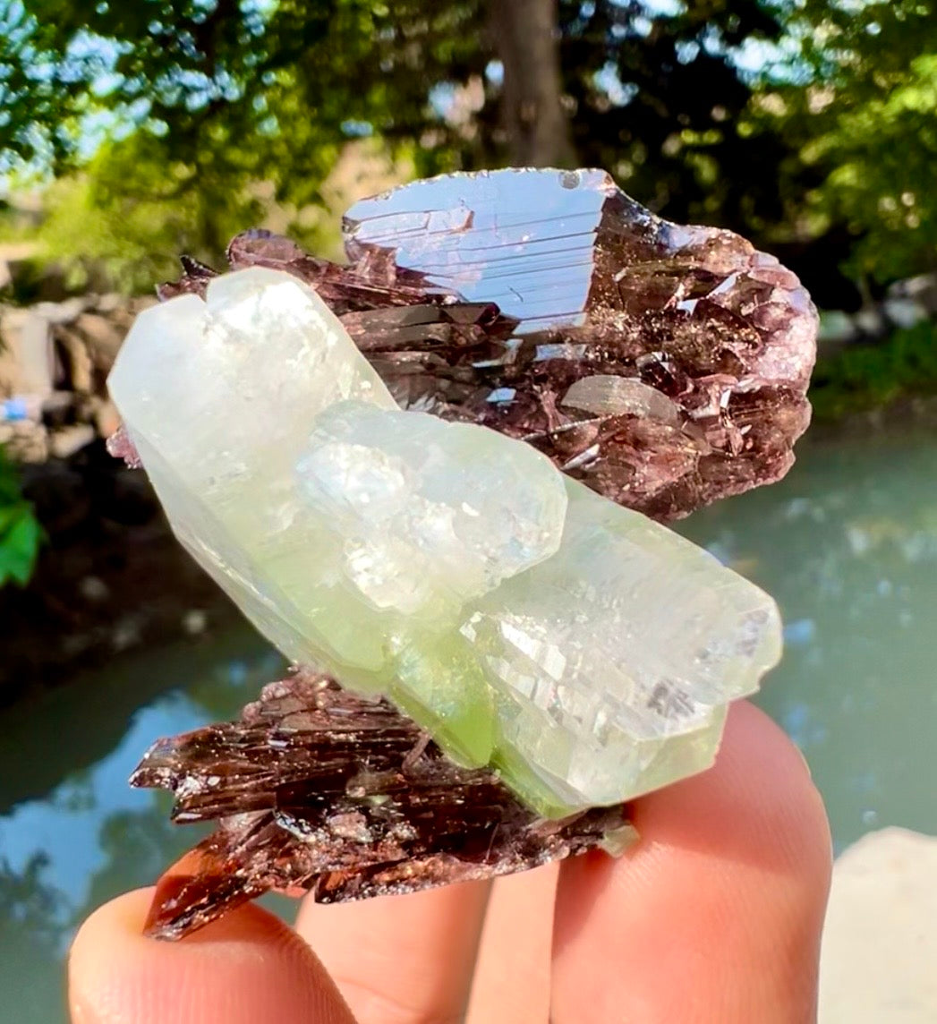 Axinite crysals with Pericline from Pakistan, 58 gram