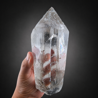 Clear Quartz Crystal with Chlorite Garden Inclusions, Cathedral Pattern, Tormiq Valley Pakistan, Collector Specimen, 1704 gram