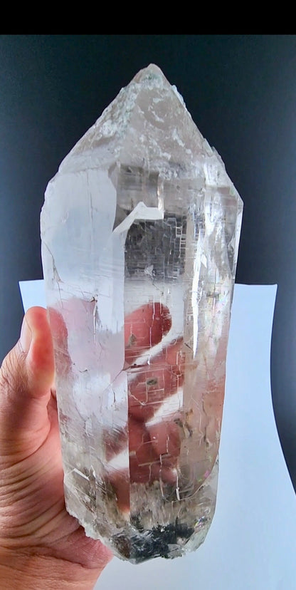 Clear Quartz Crystal with Chlorite Garden Inclusions, Cathedral Pattern, Tormiq Valley Pakistan, Collector Specimen, 1704 gram