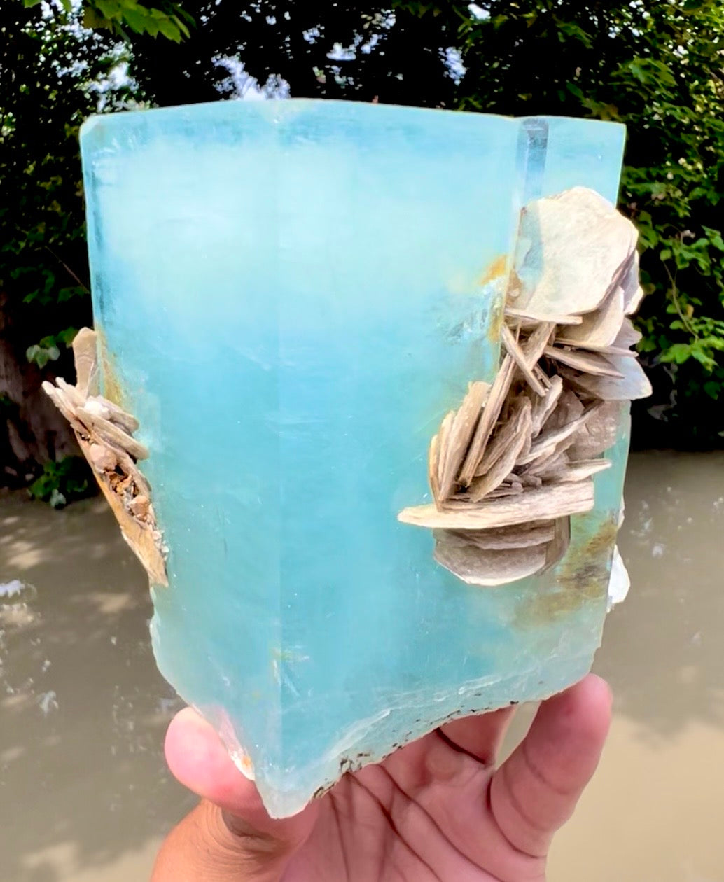Aquamarine crystal with Muscovite Mica from Pakistan, 1433 gram