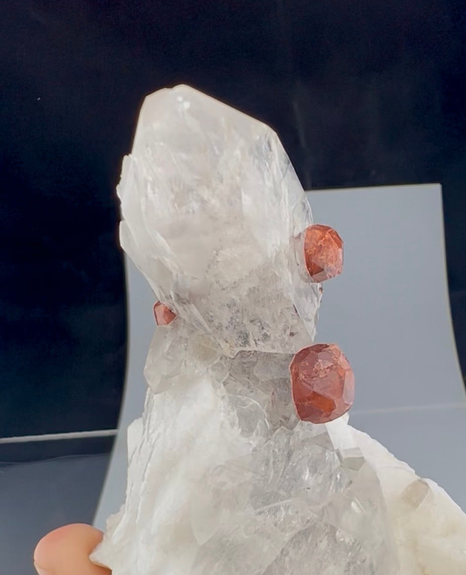 Spessartite Garnet Crystals with Quartz and Albite from Pakistan, 245 gram
