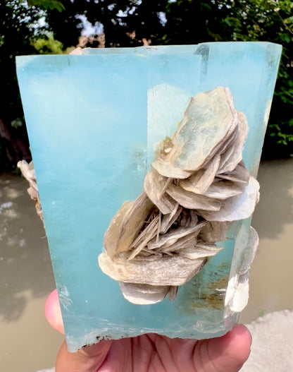 Aquamarine crystal with Muscovite Mica from Pakistan, 1433 gram